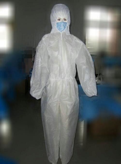 Biohazard-medizinische Wegwerfplastikklagen-Schutzkleidung mit Haube fournisseur